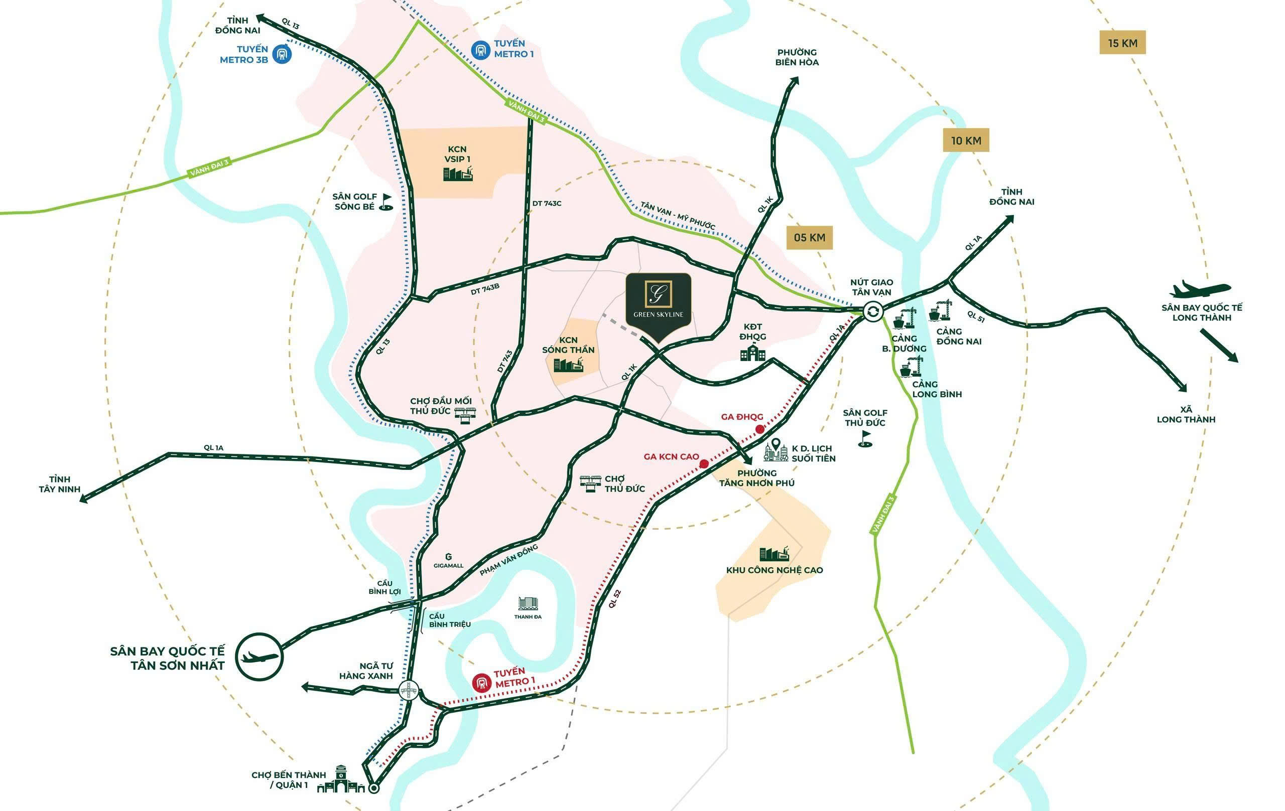 vị trí dự án green sky