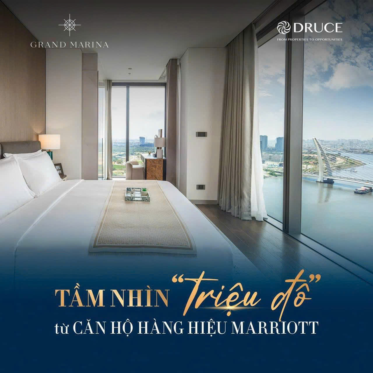 Căn hộ hàng hiệu Marriott cho thuê Giá chỉ từ $1600/ month Grand Marina Sai Gon
